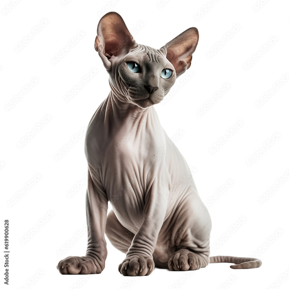 sphynx cat isolated on transparent background