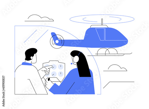 Helicopter pilot training abstract concept vector illustration.