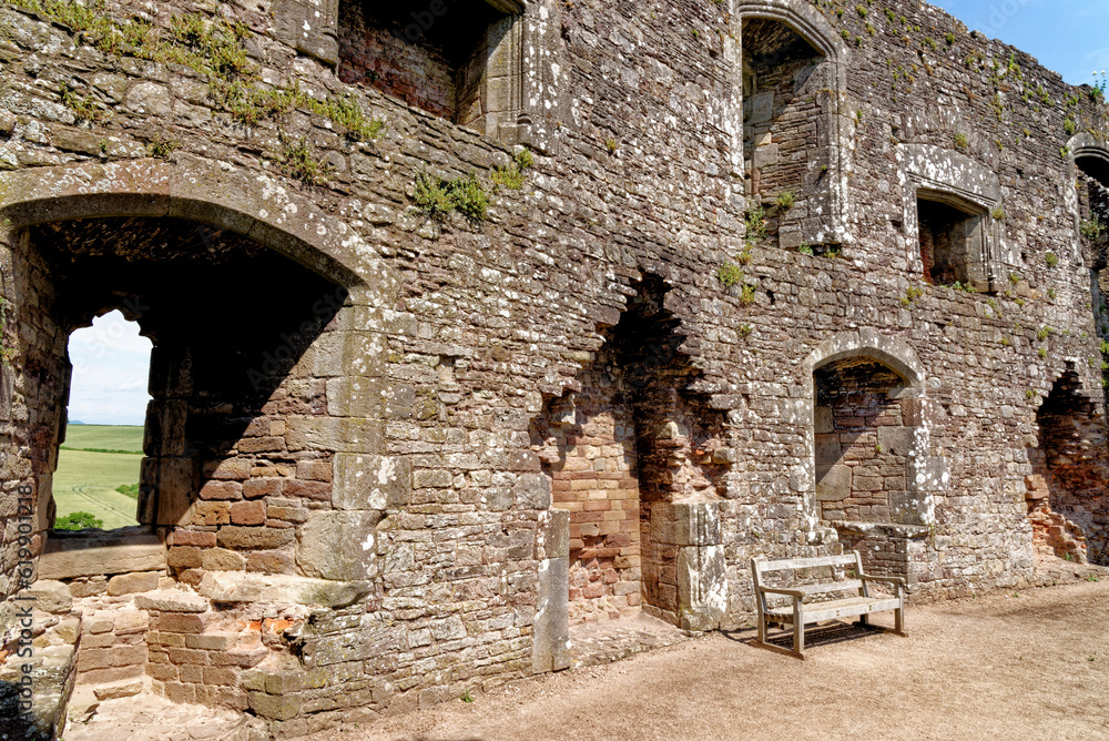 Interior of Raglan Castle - Raglan, Monmouthshire, South Wales