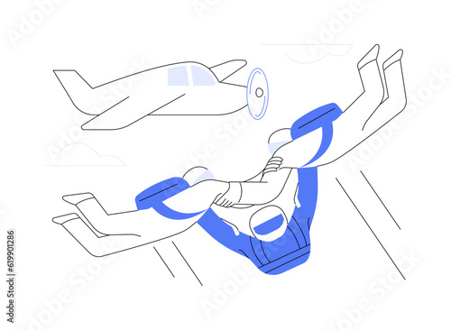 Skydiving abstract concept vector illustration.