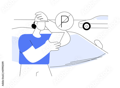 Parking fine abstract concept vector illustration.
