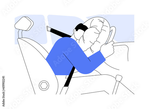 Car crash abstract concept vector illustration.