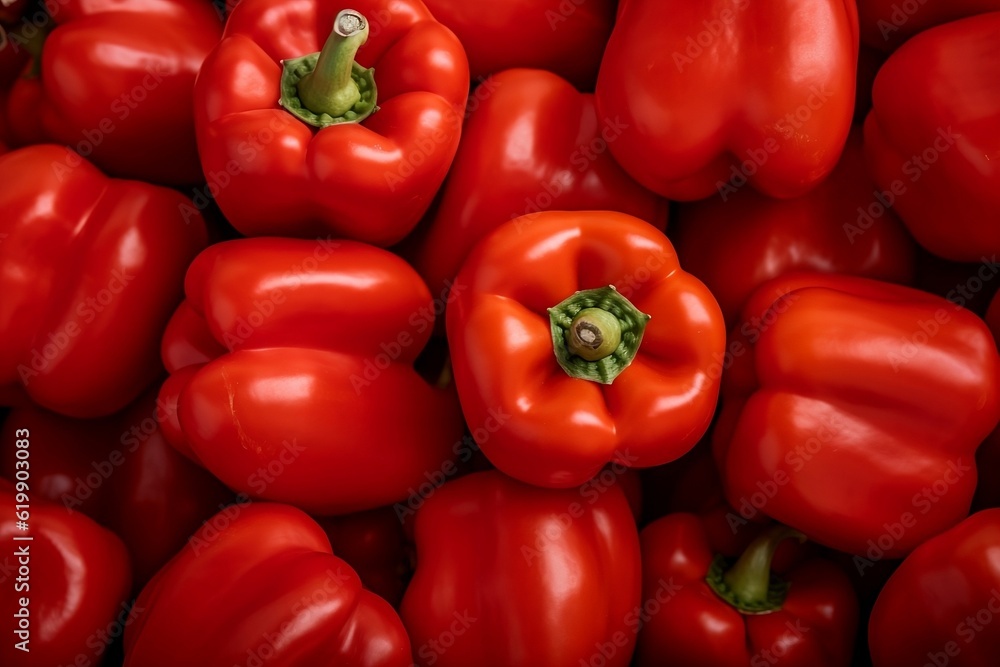 Bell pepper as background. Generative AI Bell pepper as background. Generative AI