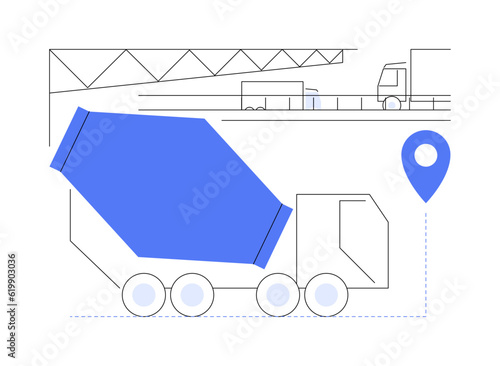 Cement mixer abstract concept vector illustration.
