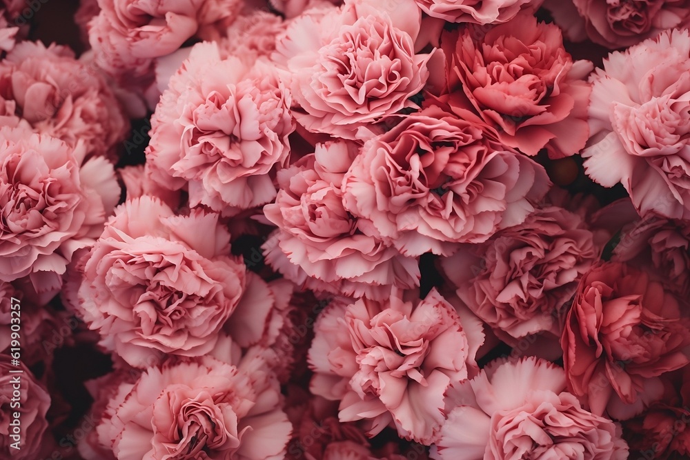 Carnations as background and texture. Generative AI. Carnations as background and texture. Generative AI.