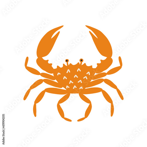 hand drawn crab in flat style. vector illustration