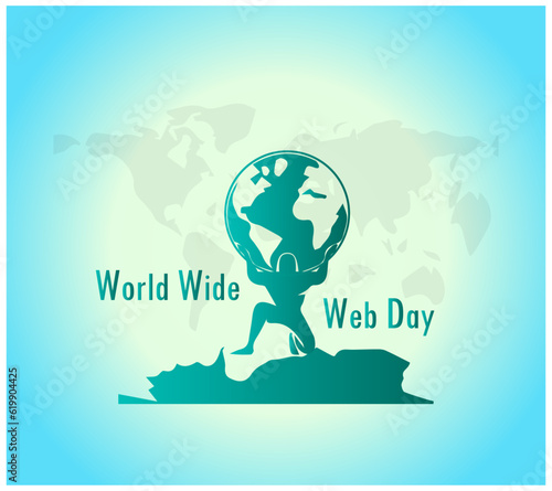 "World Wide Web Day", which is held every August 1st. Earth day icon, With this Earth day icon you can use it for various needs. suitable for posters, banners, backgrounds. Vector illustration