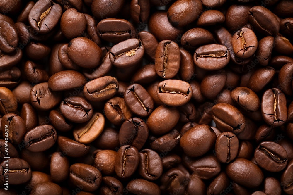 Coffee beans as background and texture. Generative AI. Coffee beans as background and texture. Generative AI.