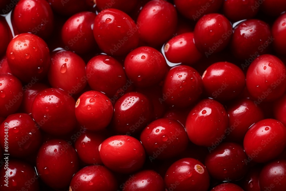 Cranberries as background and texture. Generative AI Cranberries as background and texture. Generative AI