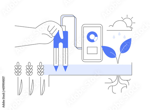 Soil moisture sensor abstract concept vector illustration. photo