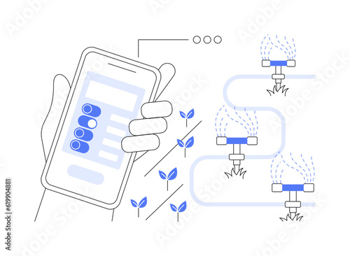 Sprinkler system testing abstract concept vector illustration.