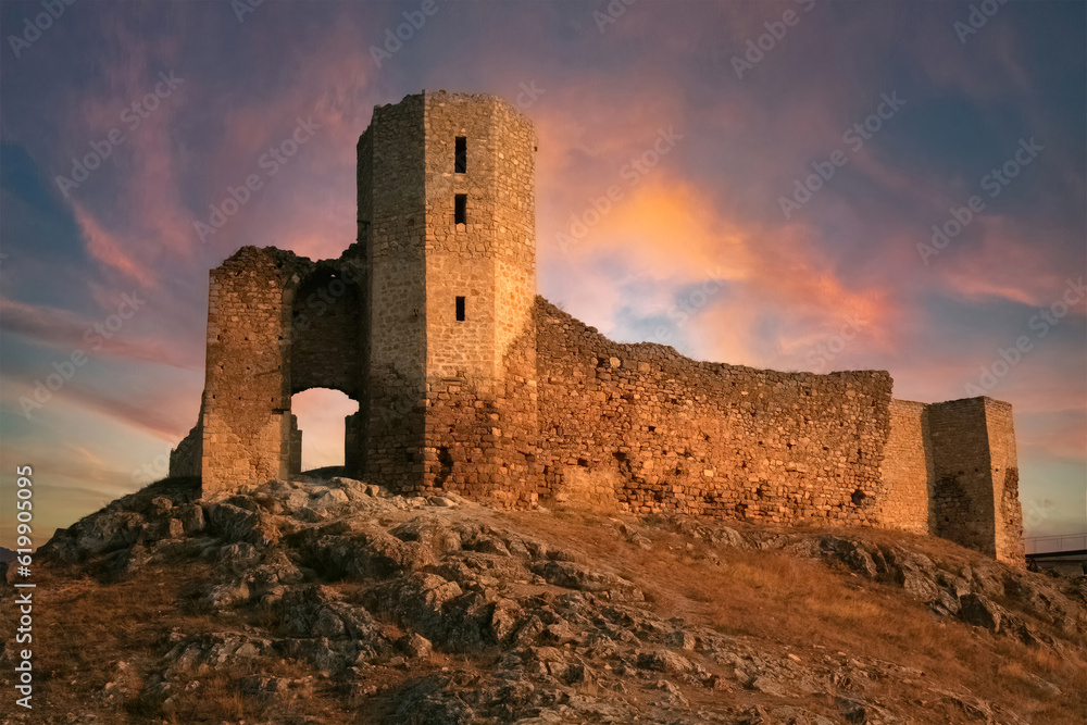 Escape tower in the wilderness at sunset. Biblical concept. Escape tower in the wilderness at sunset. Biblical concept.