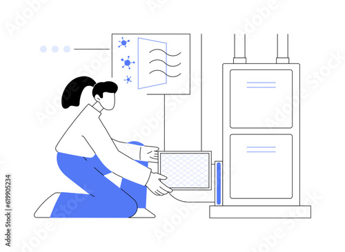 Air filtration abstract concept vector illustration.