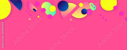 New Summer Barbie pink background Bright color design backgrounds template summer juicy background with geometric elements