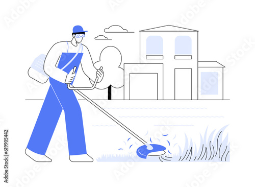 Lawn care service abstract concept vector illustration.