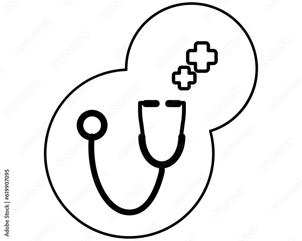 stethoscope,doctor's health check for hearing aids ,medicinal business concepts, a line-art emblem, and flat design. stethoscope,doctor's health check for hearing aids ,medicinal business concepts, a line-art emblem, and flat design.