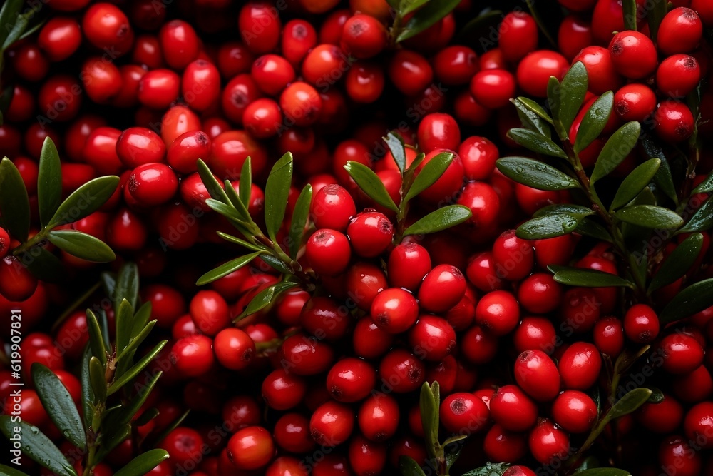 Yew berries as background. Generative AI. Yew berries as background. Generative AI.