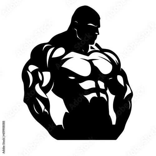 Bodybuilder silhouette illustration 