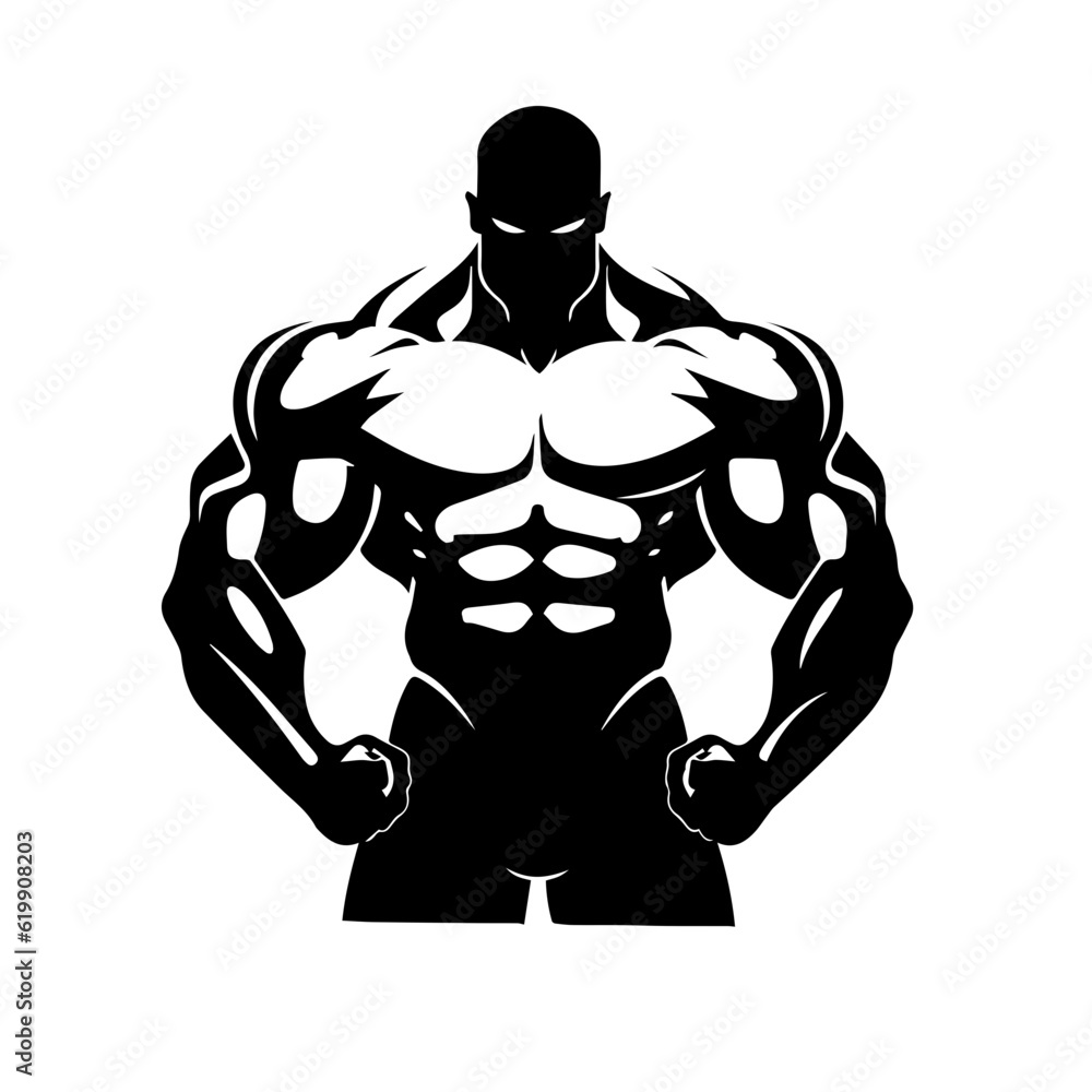 Bodybuilder silhouette illustration 