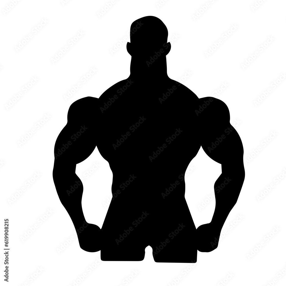 Fototapeta premium Bodybuilder silhouette illustration 