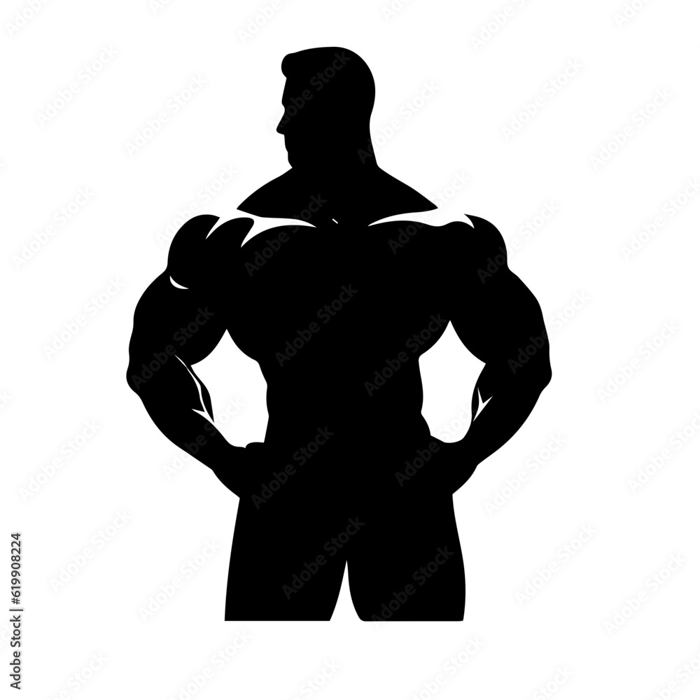 Fototapeta premium Bodybuilder silhouette illustration 