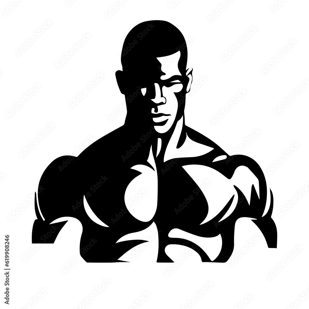 Fototapeta premium Bodybuilder silhouette illustration