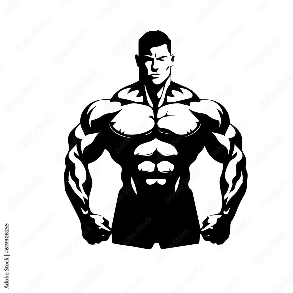 Bodybuilder silhouette illustration Bodybuilder silhouette illustration