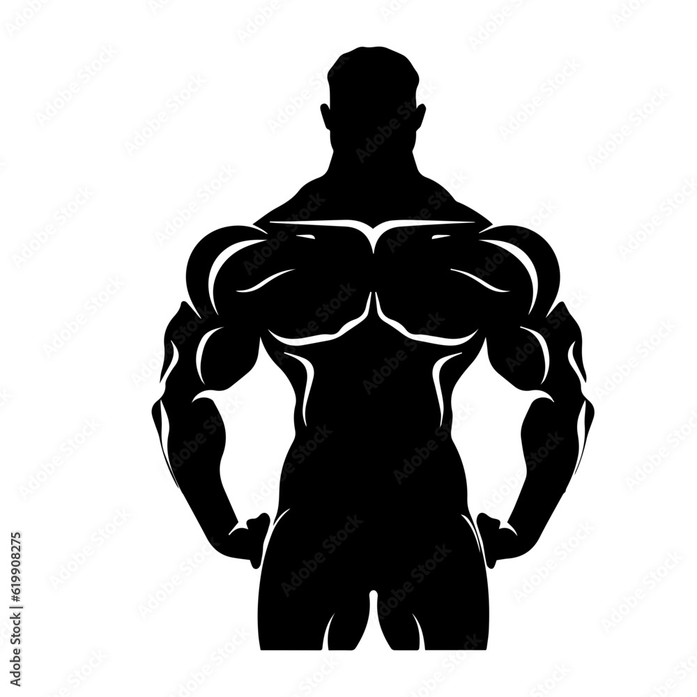 Fototapeta premium Bodybuilder silhouette illustration 