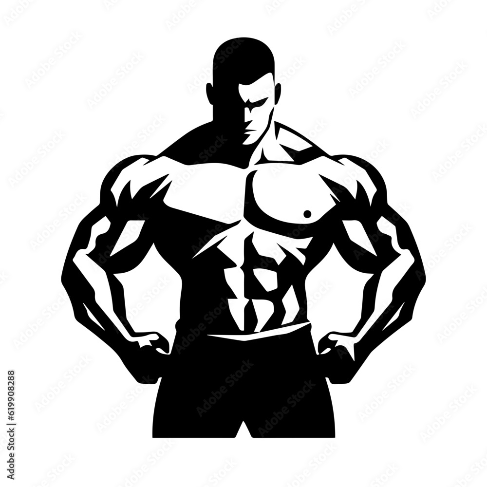 Bodybuilder silhouette illustration Bodybuilder silhouette illustration