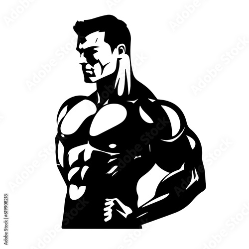 Bodybuilder silhouette illustration 