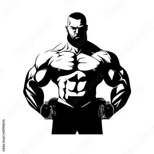 Bodybuilder silhouette illustration 