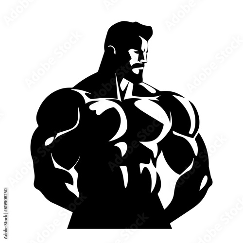 Bodybuilder silhouette illustration 
