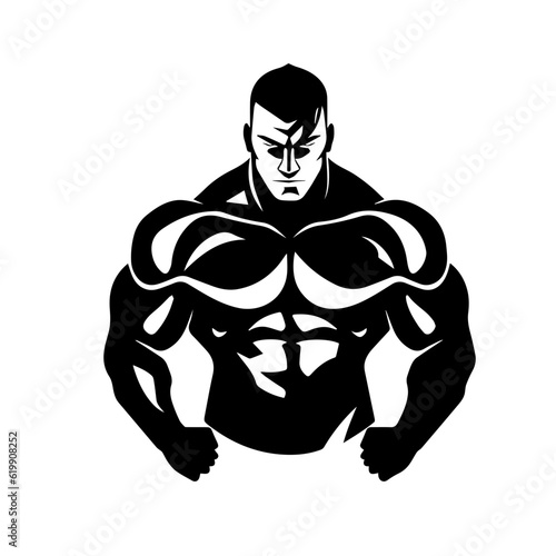Bodybuilder silhouette illustration 