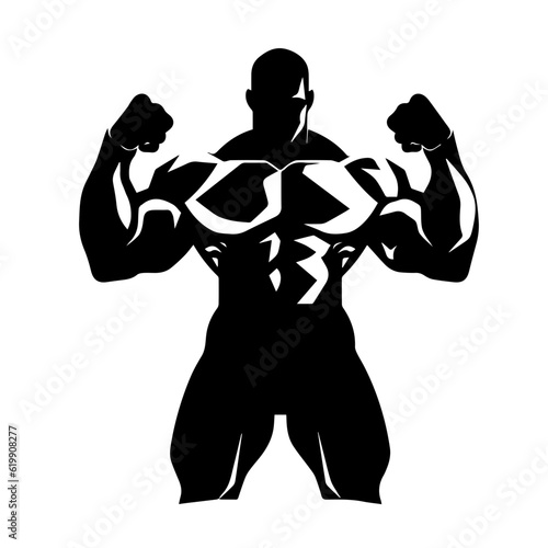 Bodybuilder silhouette illustration 