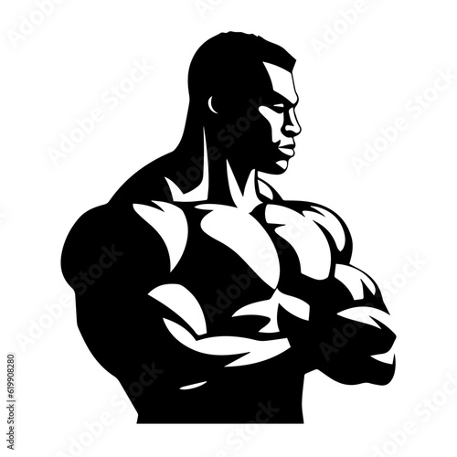 Bodybuilder silhouette illustration 