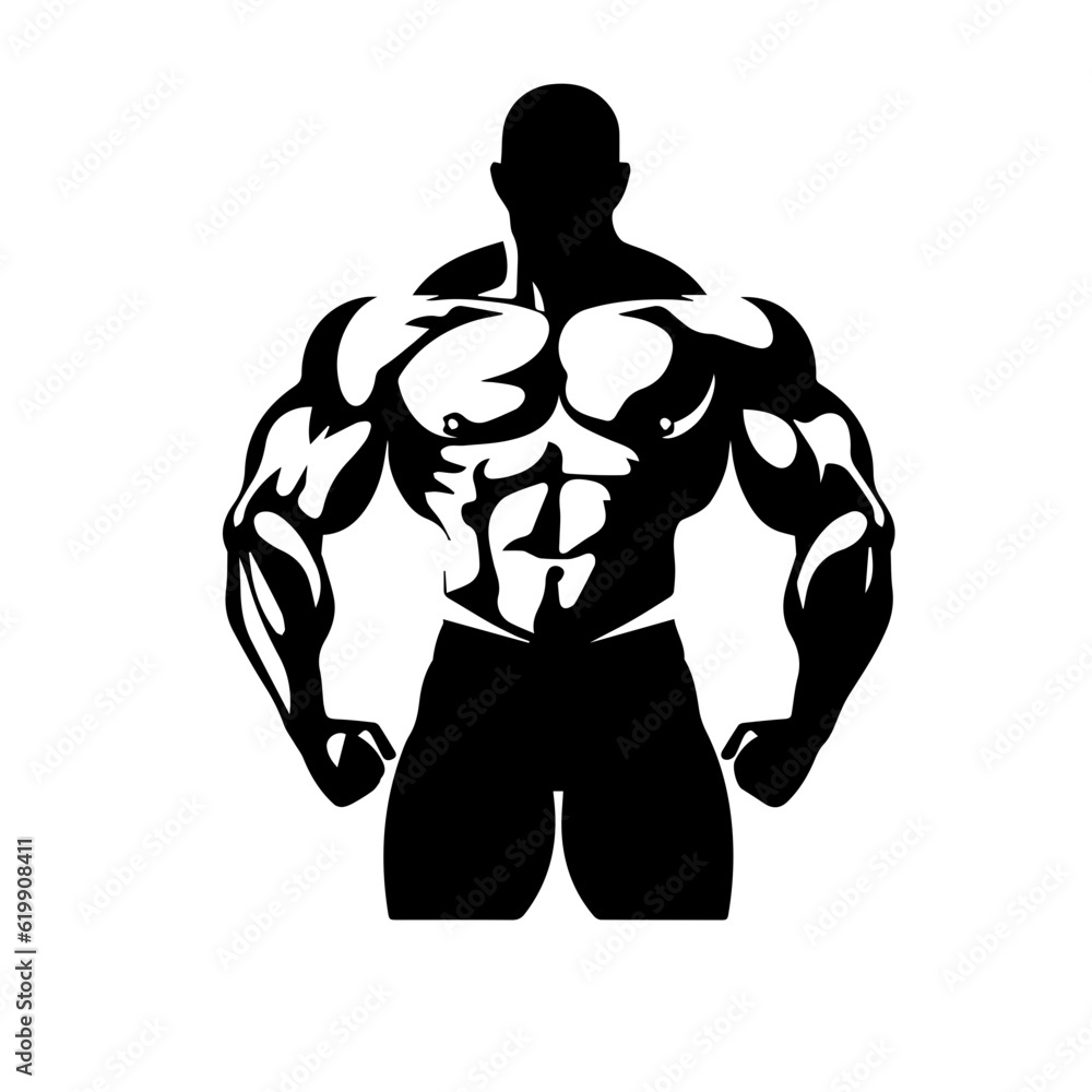 Fototapeta premium Bodybuilder silhouette illustration