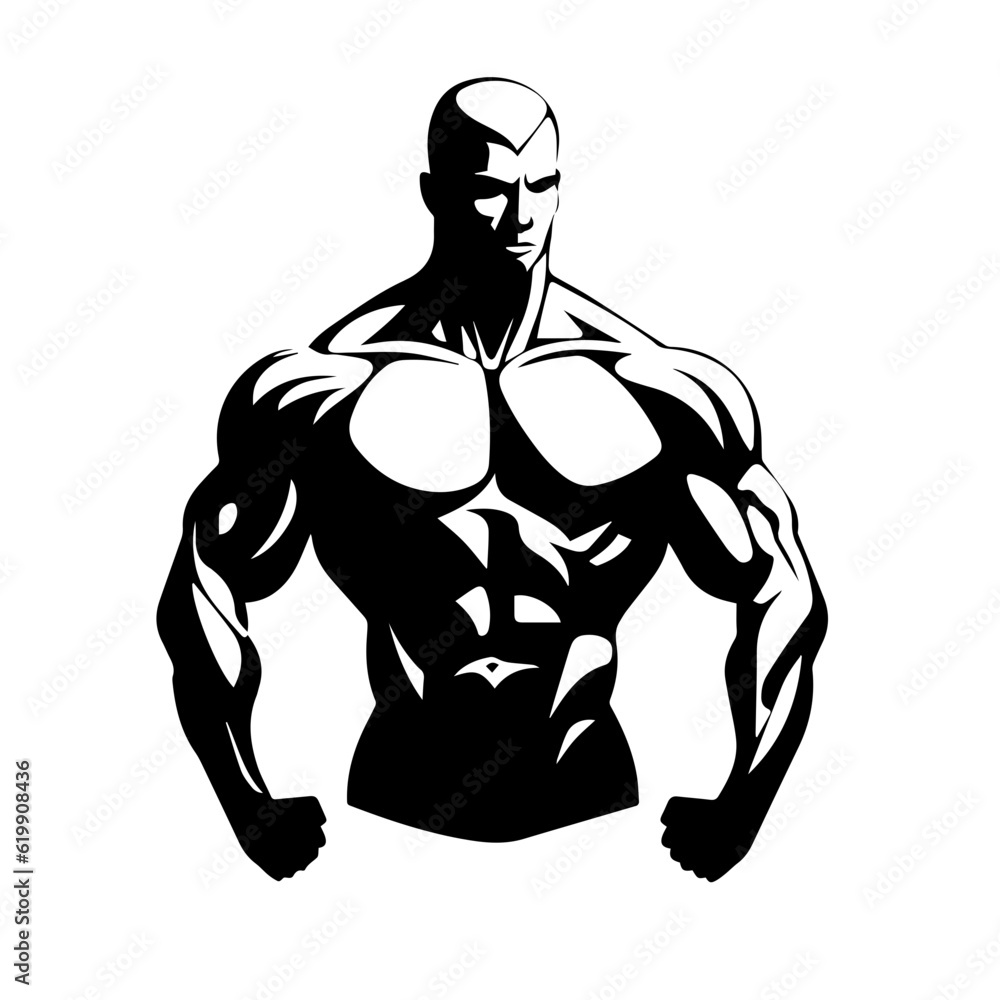 Bodybuilder silhouette illustration Bodybuilder silhouette illustration