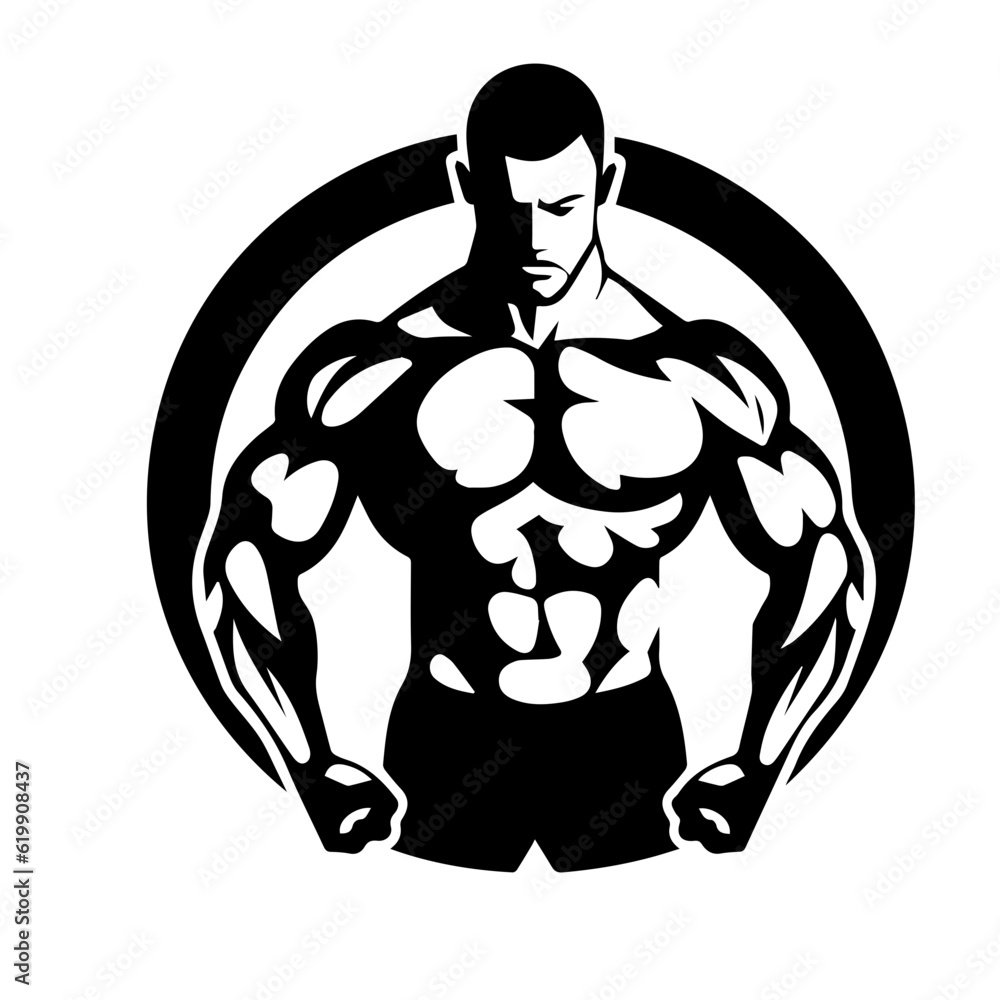 Bodybuilder silhouette illustration Bodybuilder silhouette illustration