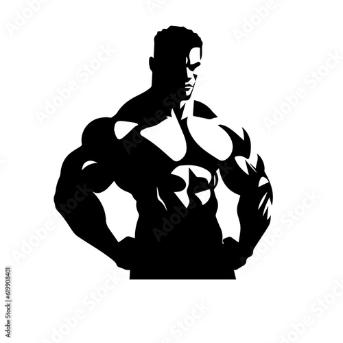 Bodybuilder silhouette illustration 