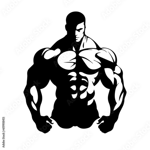 Bodybuilder silhouette illustration 