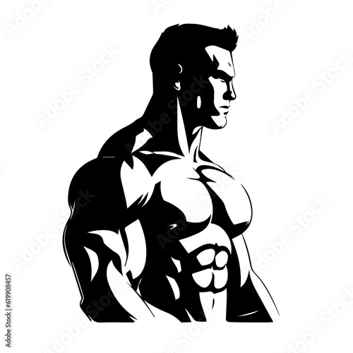 Bodybuilder silhouette illustration 
