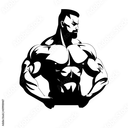 Bodybuilder silhouette illustration 