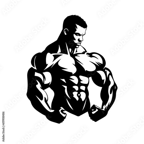 Bodybuilder silhouette illustration 