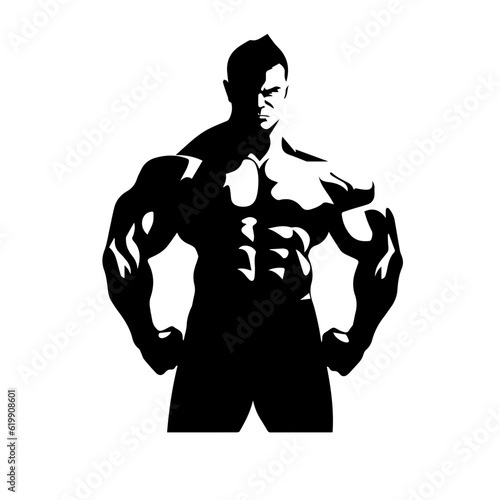 Bodybuilder silhouette illustration 