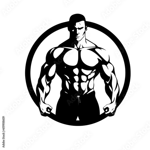 Bodybuilder silhouette illustration 