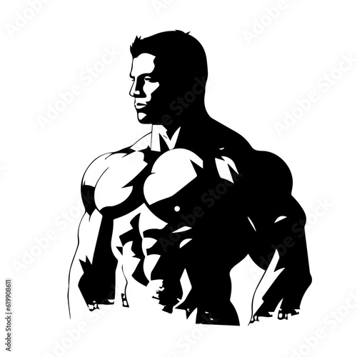 Bodybuilder silhouette illustration 