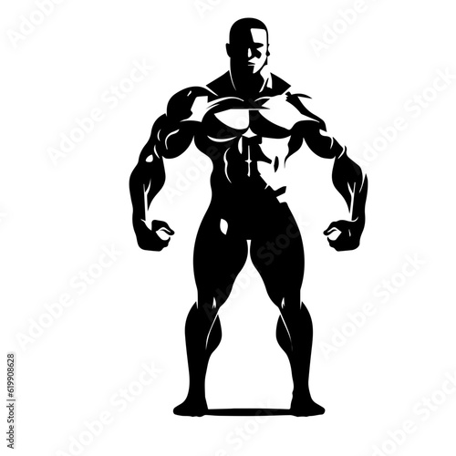 Bodybuilder silhouette illustration 