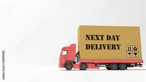 Efficient Cargo Delivery on White Background