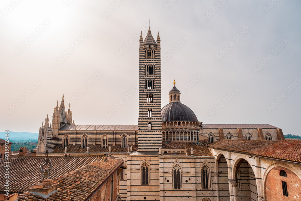 Duomo di Siena is a romanesque-gothic cathedral it is a major tourism attraction in Siena, Tuscany, Italy