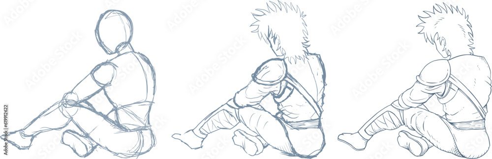 Fototapeta premium Sketch body reference